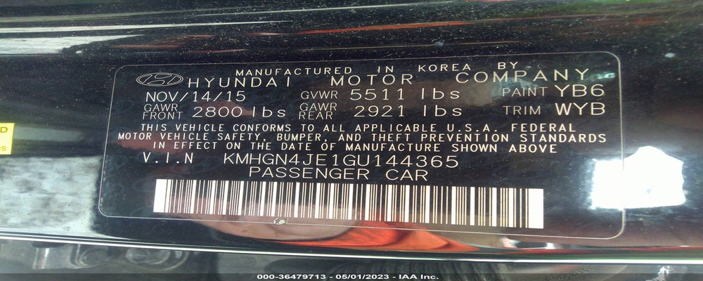 KMHGN4JE1GU144365 2016 HYUNDAI GENESIS photo no. 9