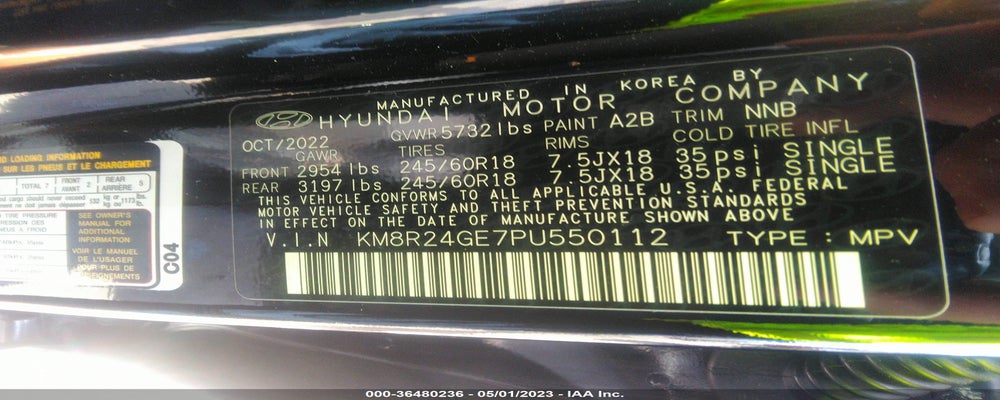KM8R24GE7PU550112 2023 HYUNDAI PALISADE photo no. 9