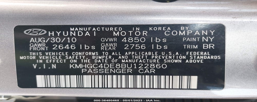 KMHGC4DE8BU122860 2011 HYUNDAI GENESIS photo no. 9