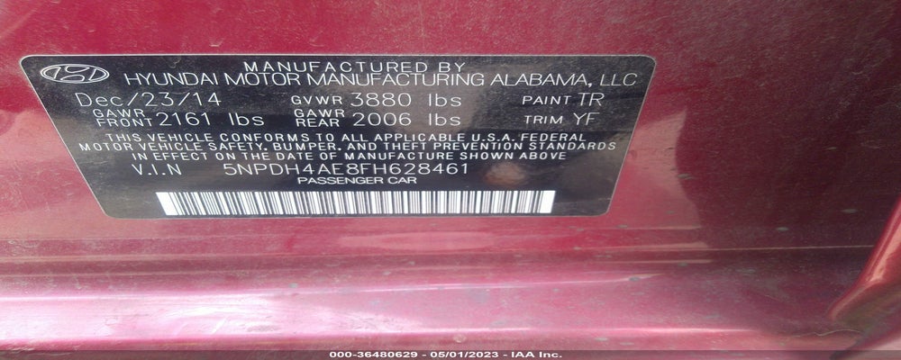 5NPDH4AE8FH628461 2015 HYUNDAI ELANTRA photo no. 9