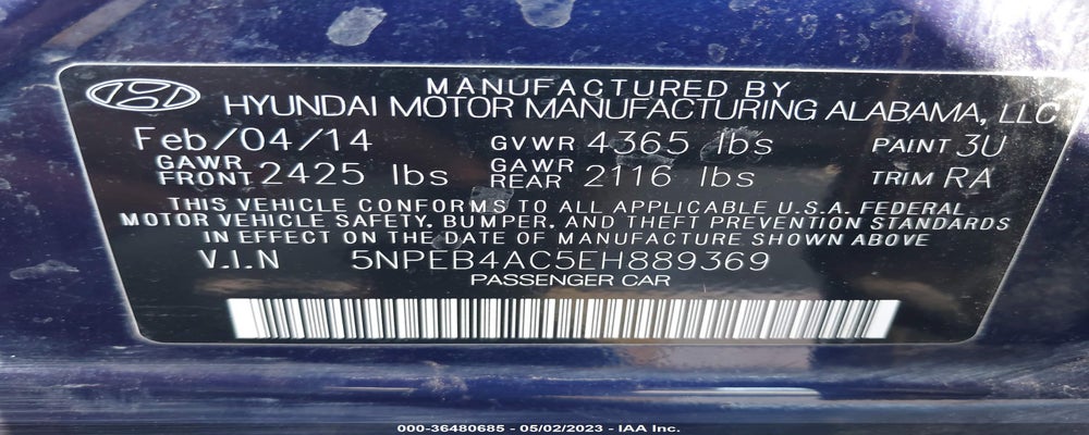 5NPEB4AC5EH889369 2014 HYUNDAI SONATA photo no. 9