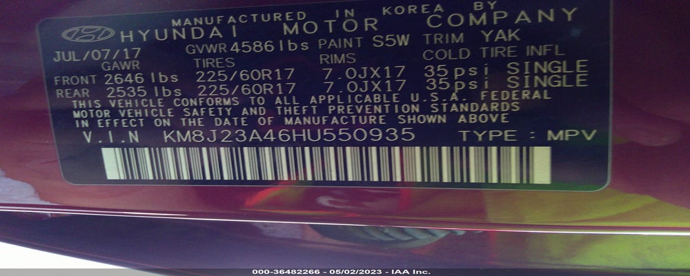 KM8J23A46HU550935 2017 HYUNDAI TUCSON photo no. 9