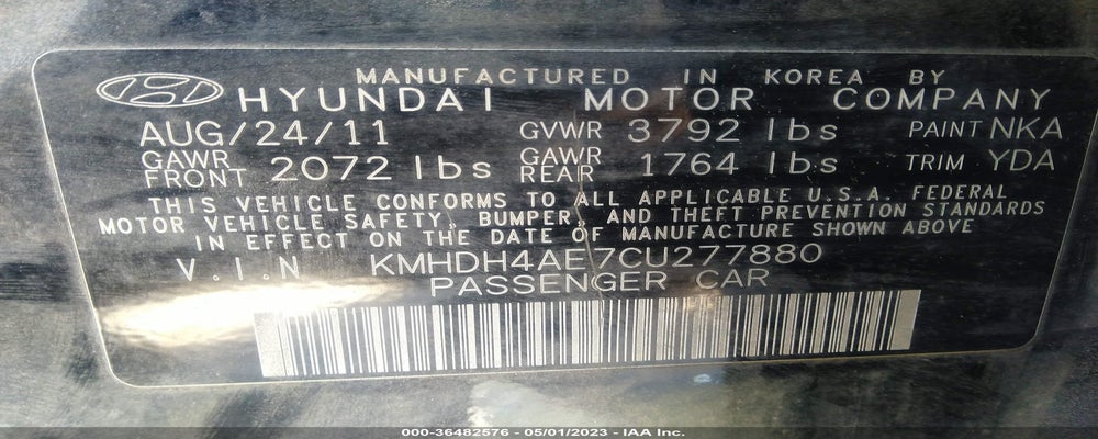 KMHDH4AE7CU277880 2012 HYUNDAI ELANTRA photo no. 9