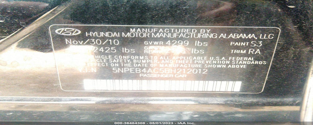 5NPEB4AC5BH212012 2011 HYUNDAI SONATA photo no. 9