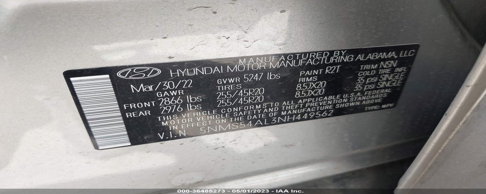 5NMS54AL3NH449562 2022 HYUNDAI SANTA FE photo no. 9