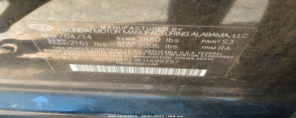 5NPDH4AEXEH499797 2014 HYUNDAI ELANTRA photo no. 9