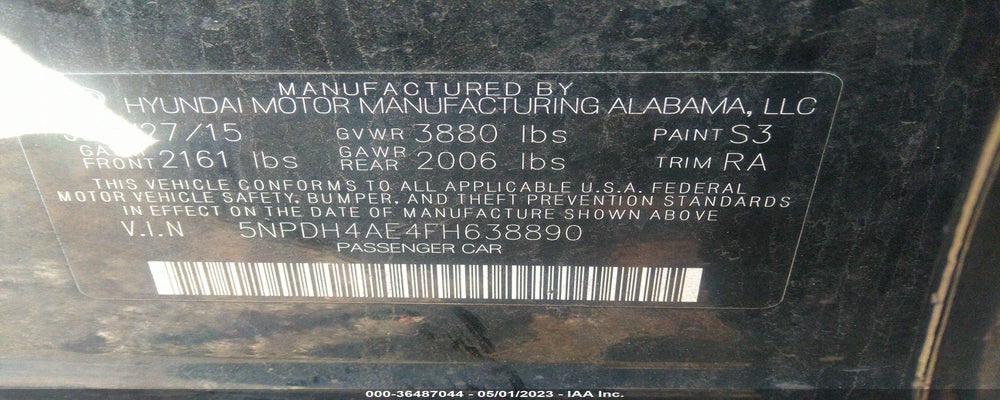 5NPDH4AE4FH638890 2015 HYUNDAI ELANTRA photo no. 9