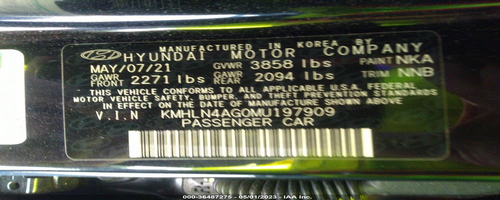 KMHLN4AG0MU197909 2021 HYUNDAI ELANTRA photo no. 9
