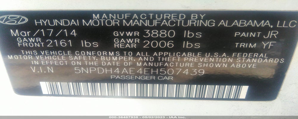 5NPDH4AE4EH507439 2014 HYUNDAI ELANTRA photo no. 9