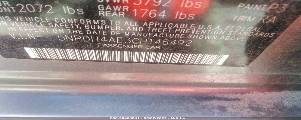 5NPDH4AE3CH146492 2012 HYUNDAI ELANTRA photo no. 9