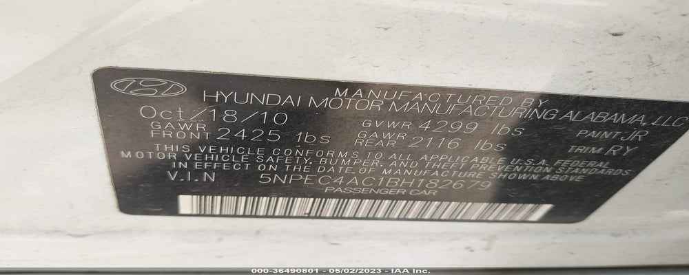 5NPEC4AC1BH182679 2011 HYUNDAI SONATA photo no. 9