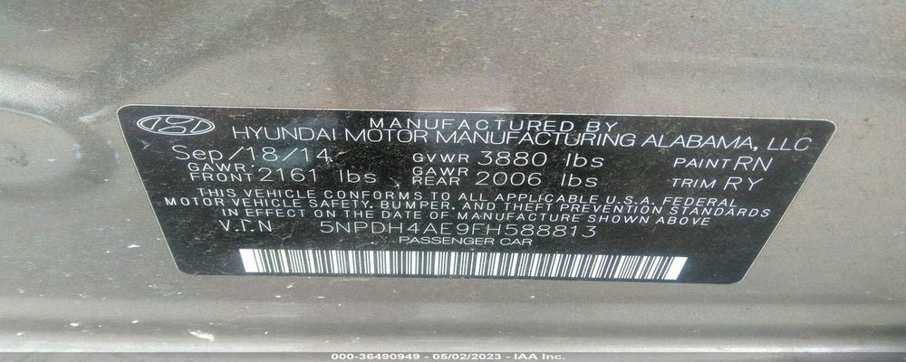 5NPDH4AE9FH588813 2015 HYUNDAI ELANTRA photo no. 9