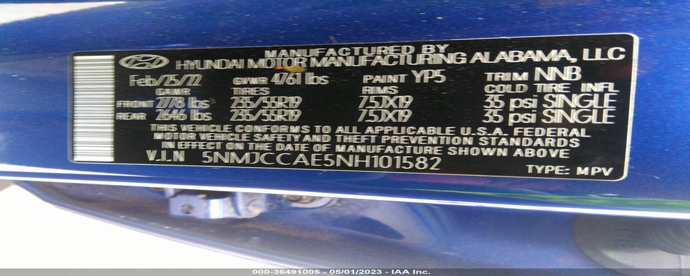 5NMJCCAE5NH101582 2022 HYUNDAI TUCSON photo no. 9