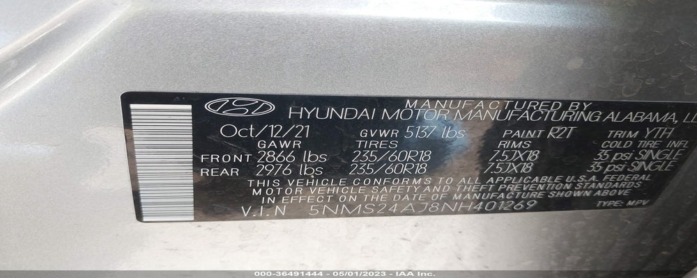 5NMS24AJ8NH401269 2022 HYUNDAI SANTA FE photo no. 9