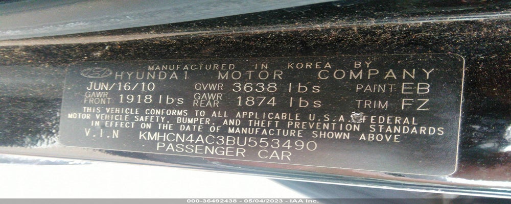 KMHCN4AC3BU553490 2011 HYUNDAI ACCENT photo no. 9