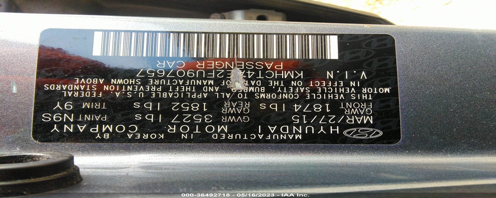 KMHCT4AE2FU907657 2015 HYUNDAI ACCENT photo no. 9