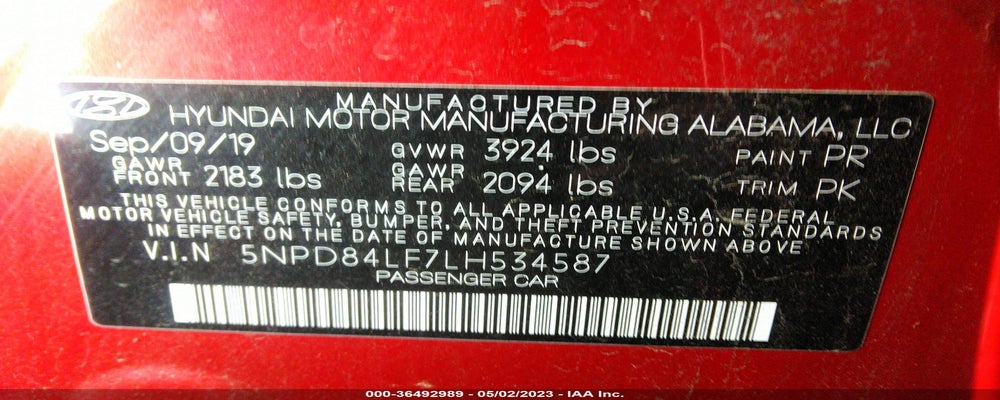 5NPD84LF7LH534587 2020 HYUNDAI ELANTRA photo no. 9