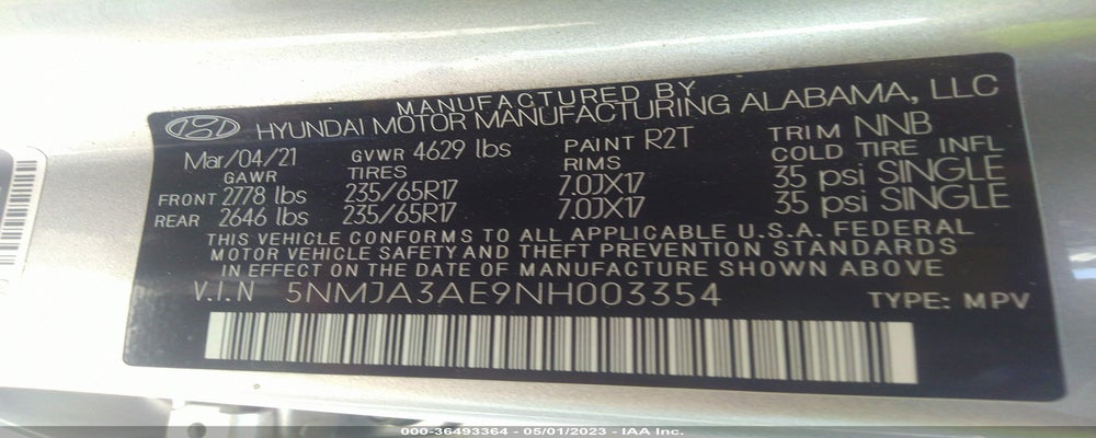 5NMJA3AE9NH003354 2022 HYUNDAI TUCSON photo no. 9