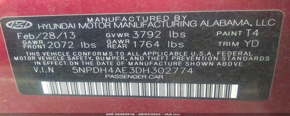 5NPDH4AE3DH302774 2013 HYUNDAI ELANTRA photo no. 9
