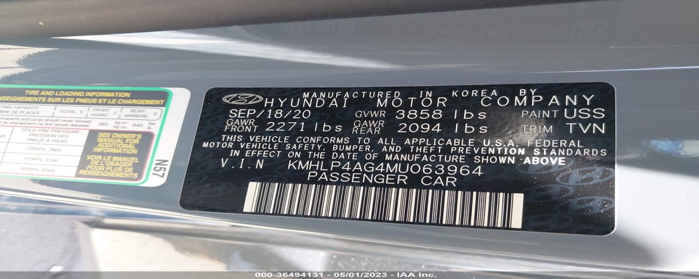 KMHLP4AG4MU063964 2021 HYUNDAI ELANTRA photo no. 9
