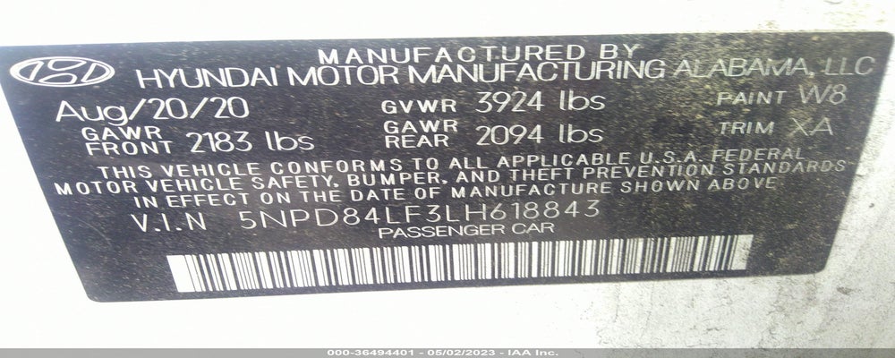 5NPD84LF3LH618843 2020 HYUNDAI ELANTRA photo no. 9