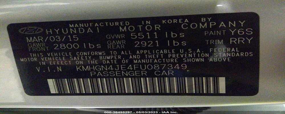 KMHGN4JE4FU087349 2015 HYUNDAI GENESIS photo no. 9