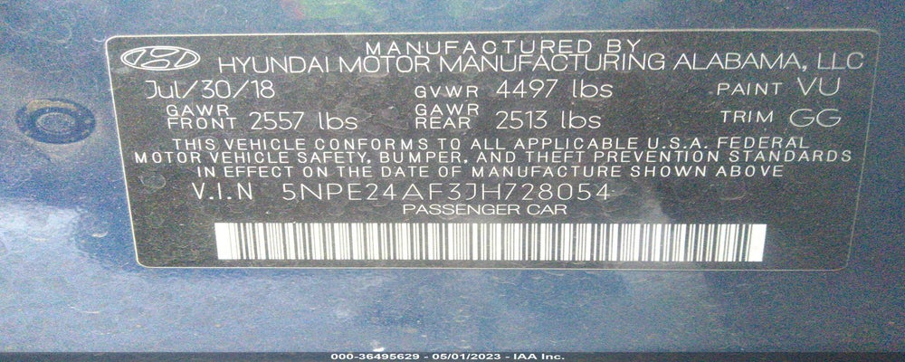 5NPE24AF3JH728054 2018 HYUNDAI SONATA photo no. 9