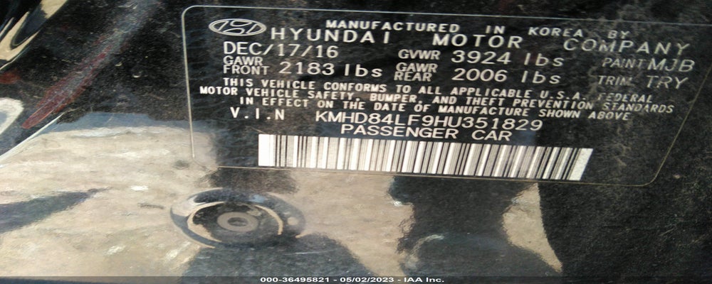 KMHD84LF9HU351829 2017 HYUNDAI ELANTRA photo no. 9