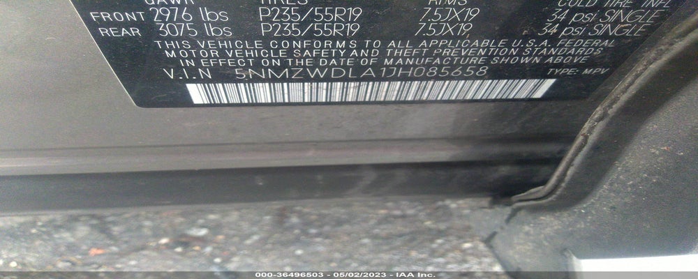 5NMZWDLA1JH085658 2018 HYUNDAI SANTA FE SPORT photo no. 9