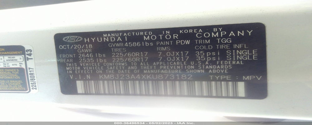 KM8J23A4XKU873182 2019 HYUNDAI TUCSON photo no. 9