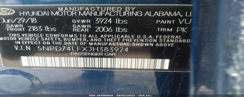 5NPD74LFXJH383924 2018 HYUNDAI ELANTRA photo no. 9