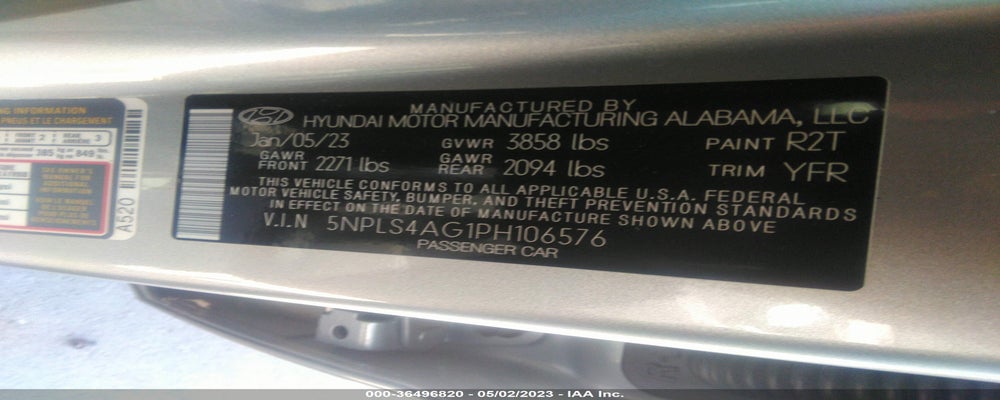 5NPLS4AG1PH106576 2023 HYUNDAI ELANTRA photo no. 9