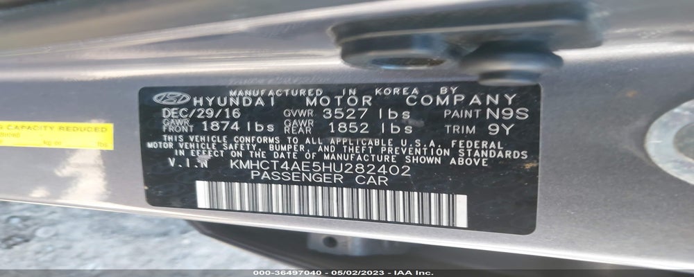 KMHCT4AE5HU282402 2017 HYUNDAI ACCENT photo no. 9