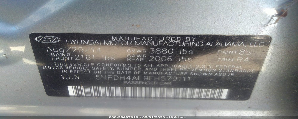 5NPDH4AE9FH579111 2015 HYUNDAI ELANTRA photo no. 9