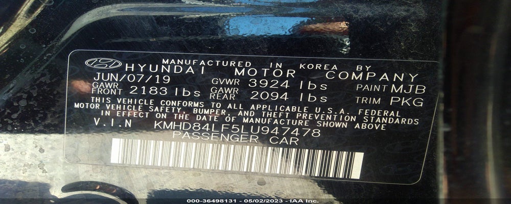 KMHD84LF5LU947478 2020 HYUNDAI ELANTRA photo no. 9