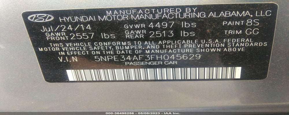5NPE34AF3FH045629 2015 HYUNDAI SONATA photo no. 9