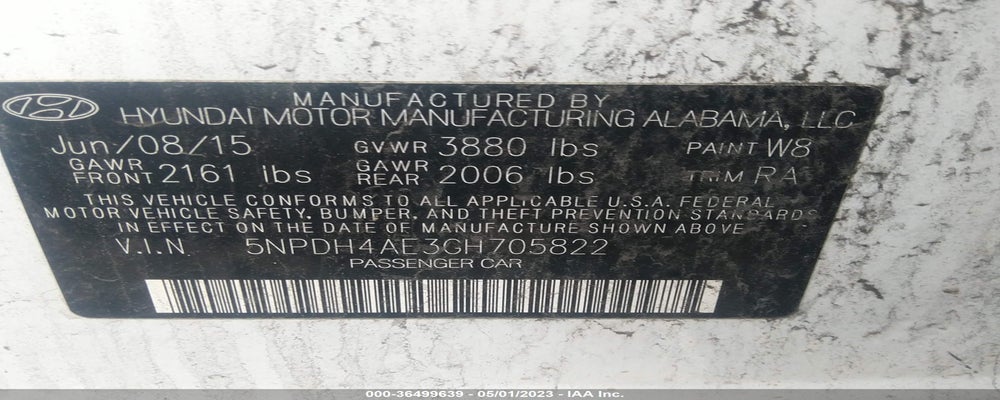 5NPDH4AE3GH705822 2016 HYUNDAI ELANTRA photo no. 9