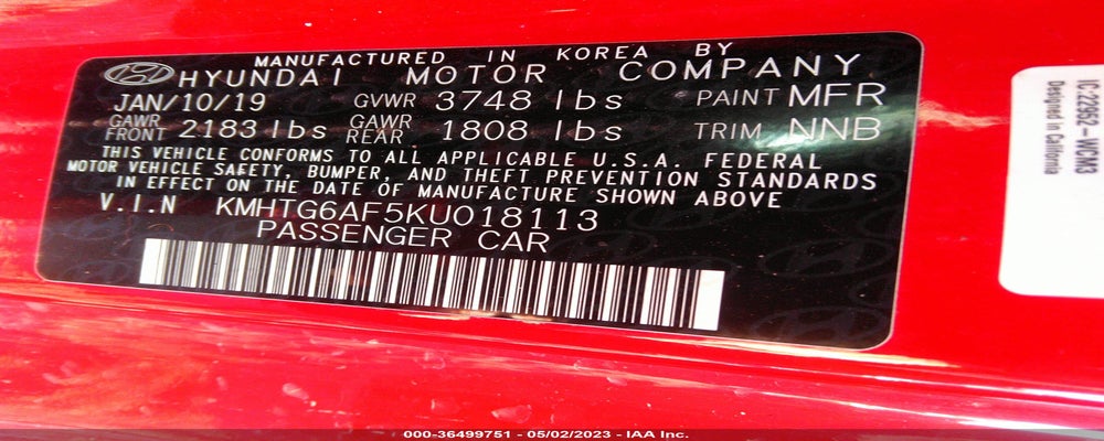 KMHTG6AF5KU018113 2019 HYUNDAI VELOSTER photo no. 9