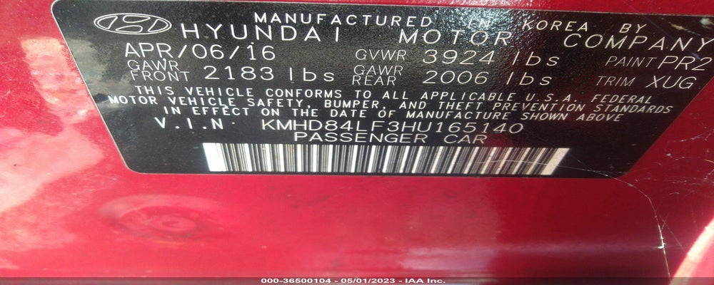 KMHD84LF3HU165140 2017 HYUNDAI ELANTRA photo no. 9