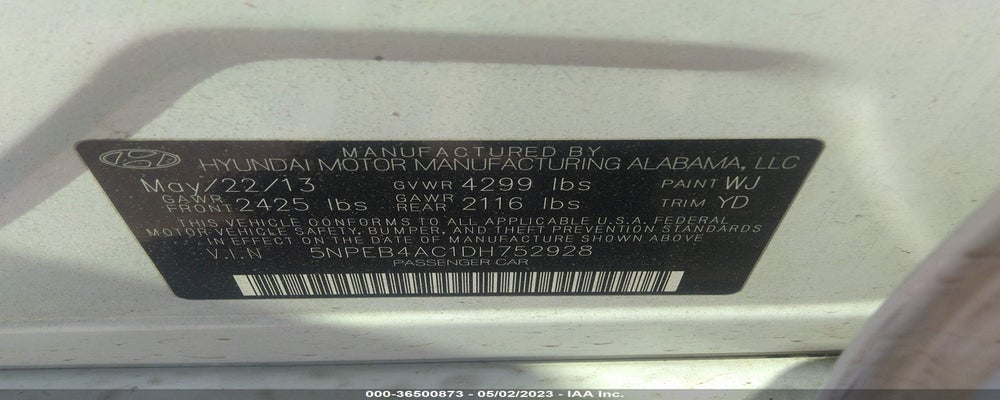 5NPEB4AC1DH752928 2013 HYUNDAI SONATA photo no. 9