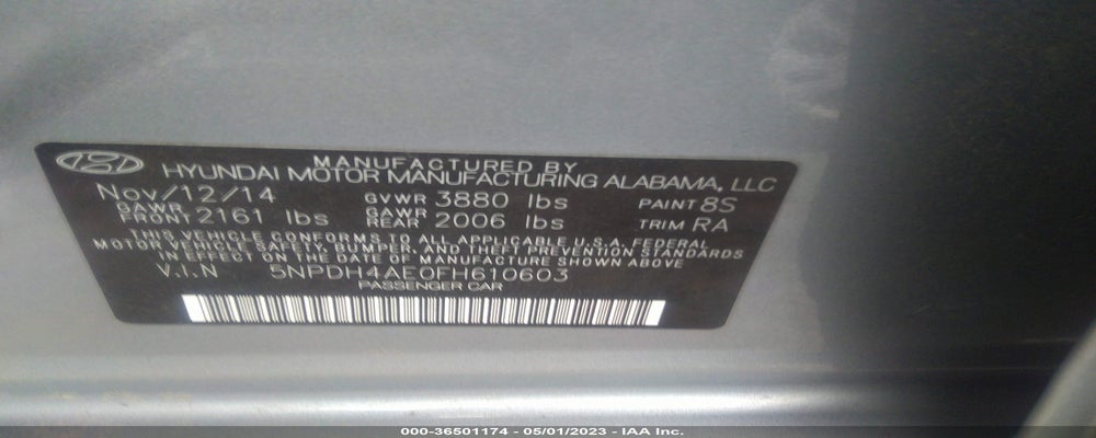 5NPDH4AE0FH610603 2015 HYUNDAI ELANTRA photo no. 9