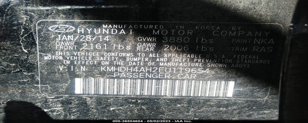 KMHDH4AH2EU119654 2014 HYUNDAI ELANTRA photo no. 9