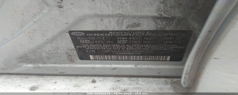 5NPEC4AB4EH846565 2014 HYUNDAI SONATA photo no. 9