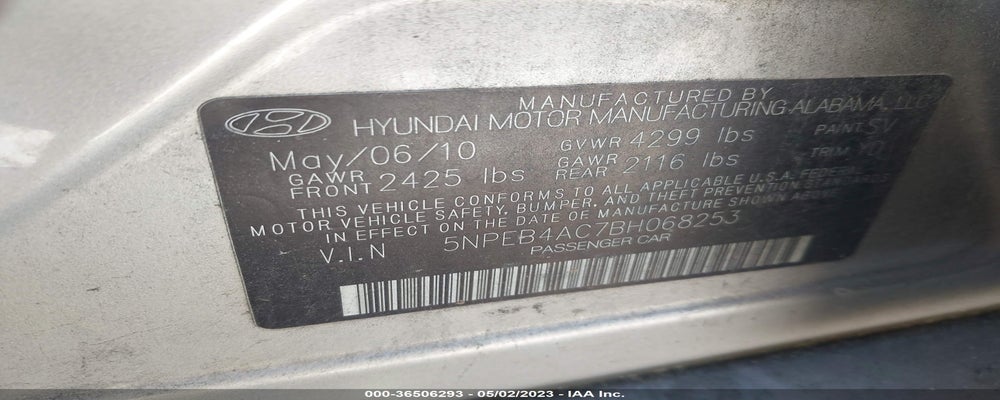 5NPEB4AC7BH068253 2011 HYUNDAI SONATA photo no. 9