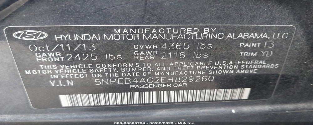 5NPEB4AC2EH829260 2014 HYUNDAI SONATA photo no. 9