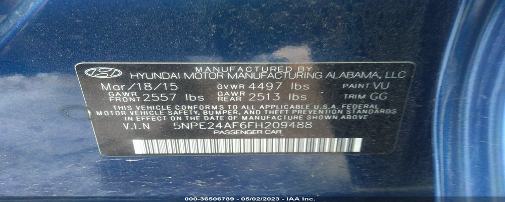 5NPE24AF6FH209488 2015 HYUNDAI SONATA photo no. 9