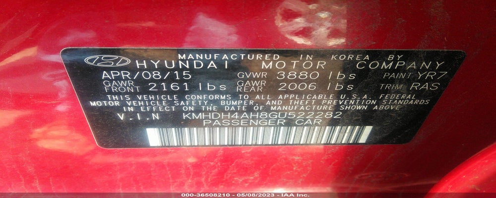 KMHDH4AH8GU522282 2016 HYUNDAI ELANTRA photo no. 9
