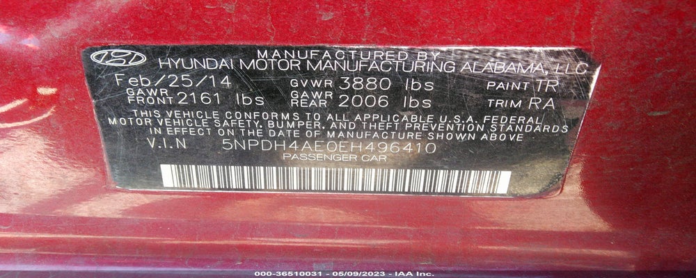 5NPDH4AE0EH496410 2014 HYUNDAI ELANTRA photo no. 9