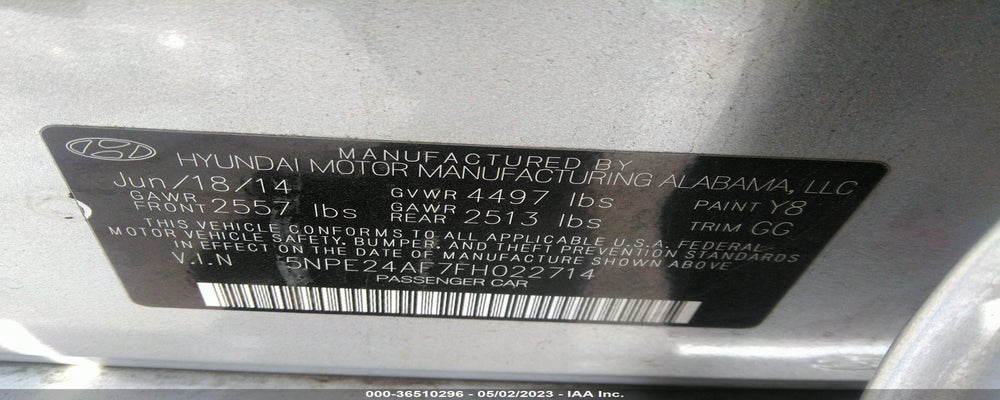5NPE24AF7FH022714 2015 HYUNDAI SONATA photo no. 9