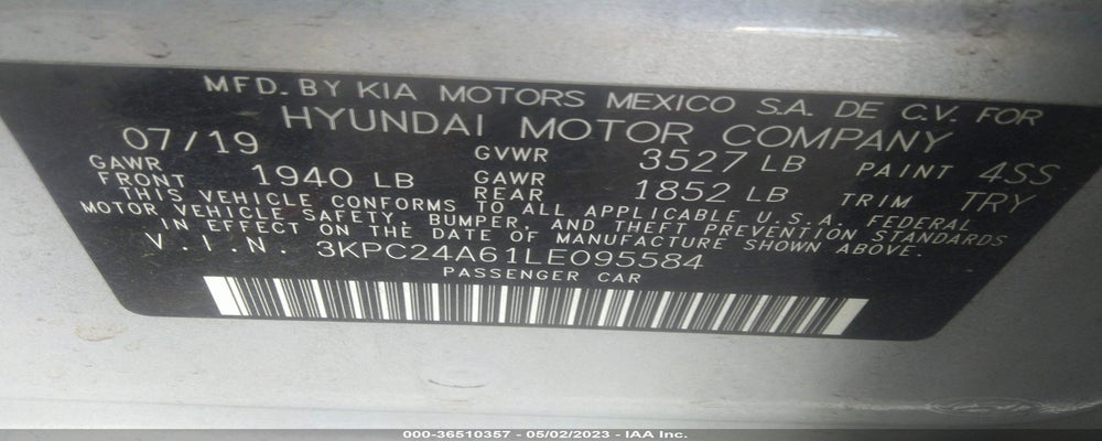 3KPC24A61LE095584 2020 HYUNDAI ACCENT photo no. 9